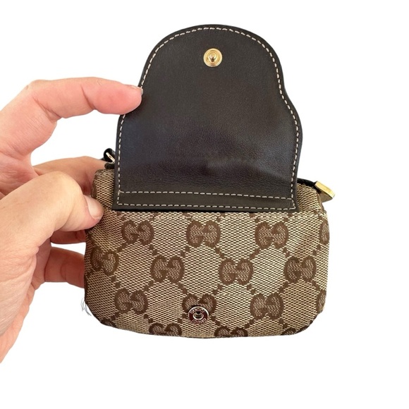 Authentic GUCCI Tan GG Monogram Canvas & Brown Leather Teddy Bear Card Holder - Picture 5 of 16
